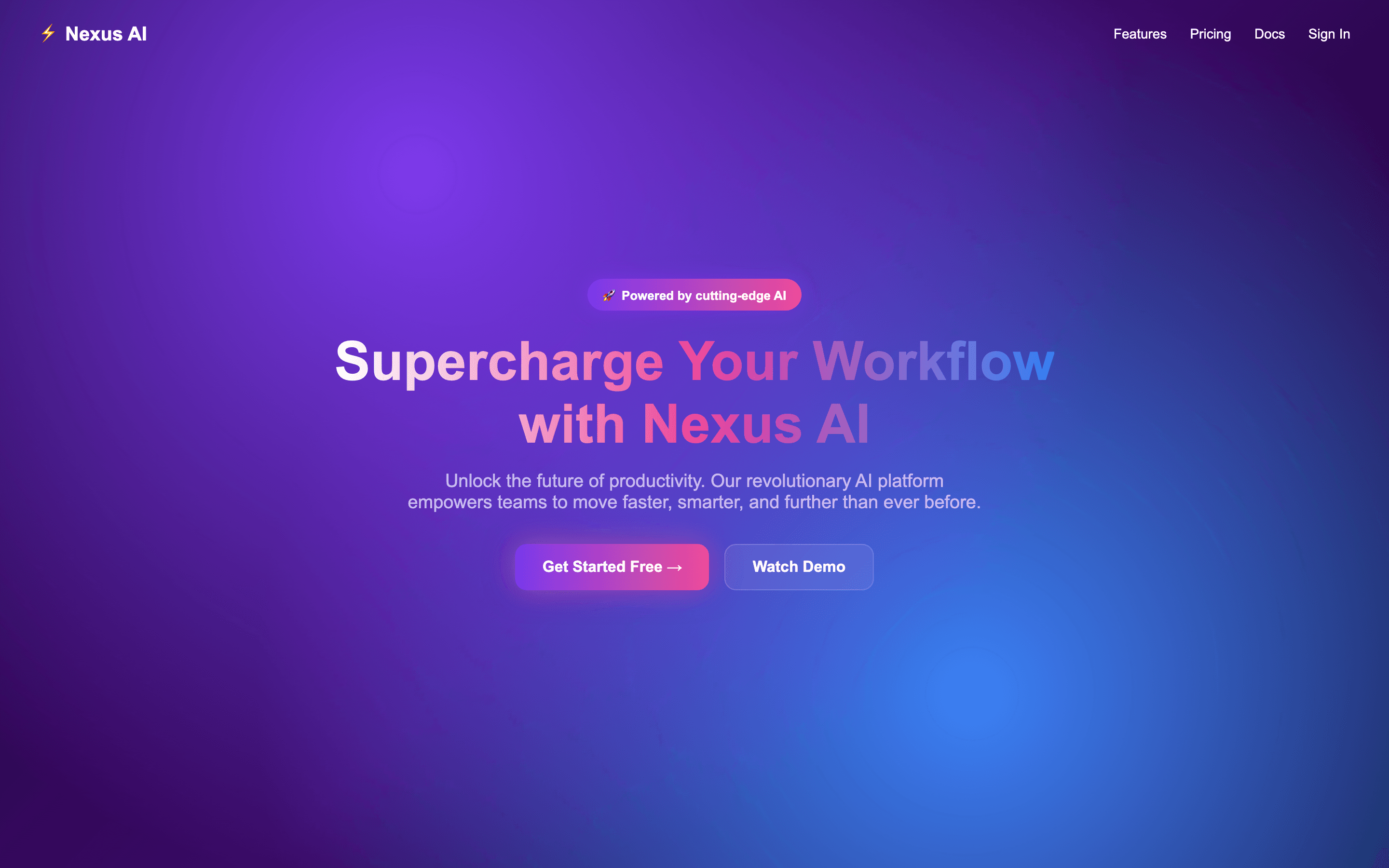 Nexus product page before applying the bound taste profile.